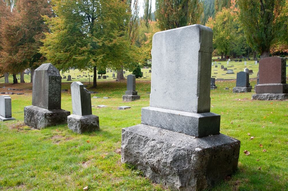 row of tombstones
